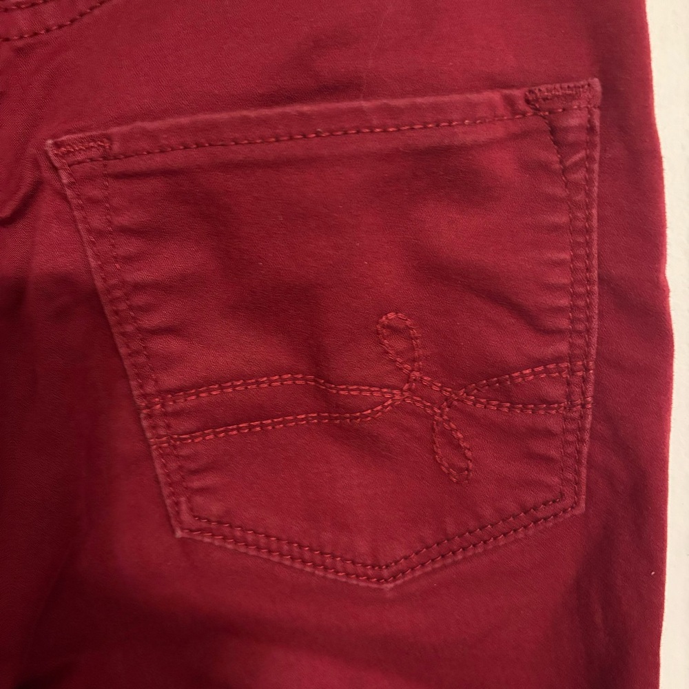 Denizen Levi’s Red High-Rise Ankle Skinny Jeggings Zipper Details Size 2 - Picture 10 of 13